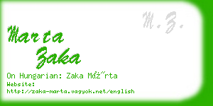 marta zaka business card